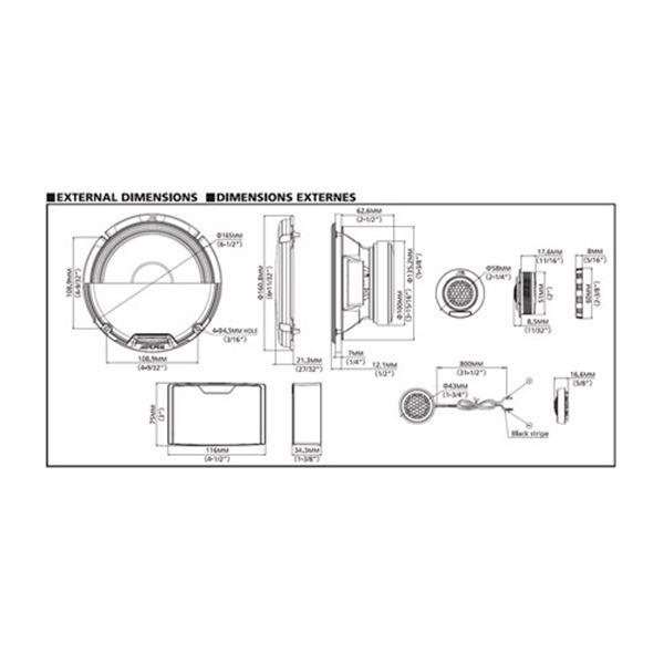 Colunas para automóvel de 2 vias Alpine pro r2-s652