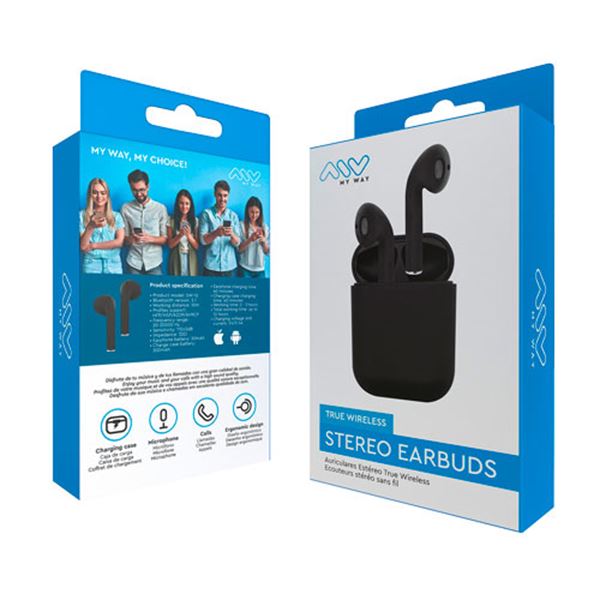 Auscultadores sem fios Myway touch control preto