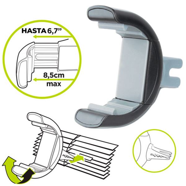 Suporte para telemóveis Muvit 360° para automóvel