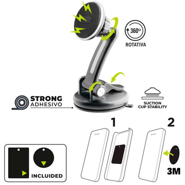 Suporte magnético universal para smartphone com ventosa Muvit