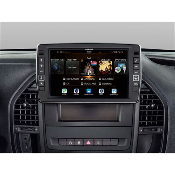 Sistema de navegação Alpine x903d-v447 com ecrã de 9" para Mercedes vito