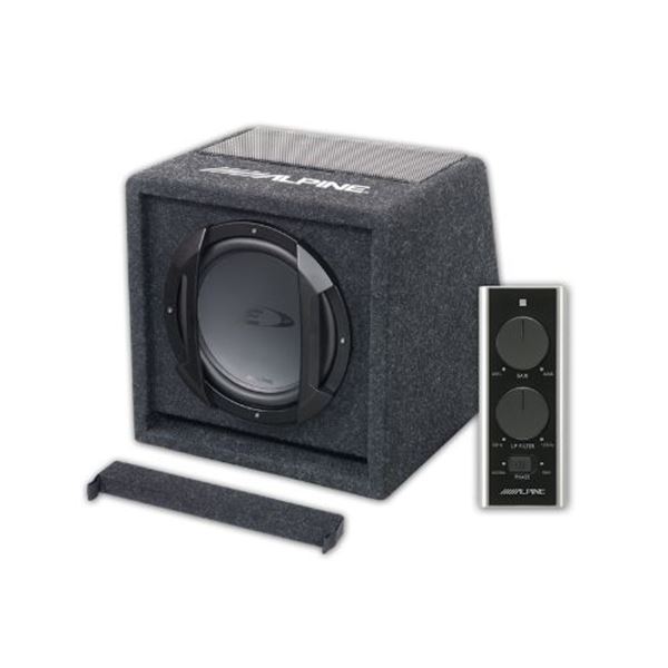 Subwoofer para automóvel Alpine amplificado em gaveta de 8'' swe-815