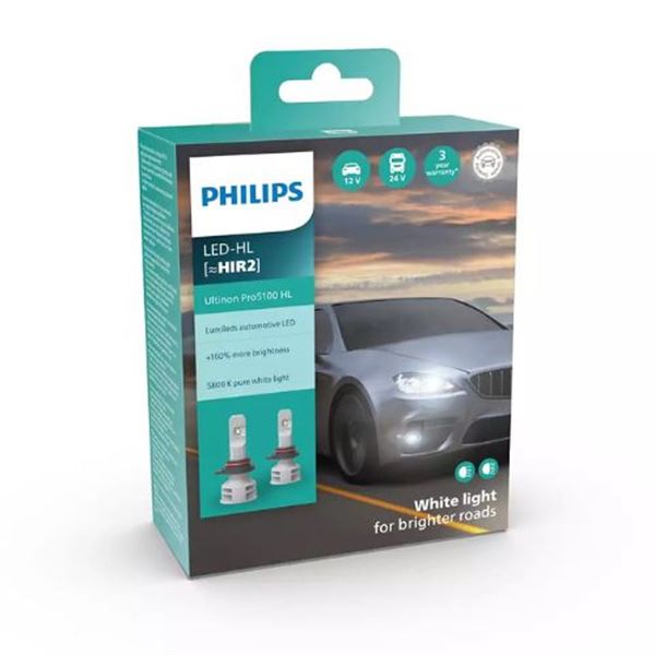 Lâmpada LED Hl [~Hir2] Philips Ultinon Pro5100 2 peças 12 W 13,2 V