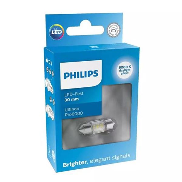 Lâmpada LED fest 30 mm Philips Ultinon Pro6000 1 unidade 12 V 6000 K