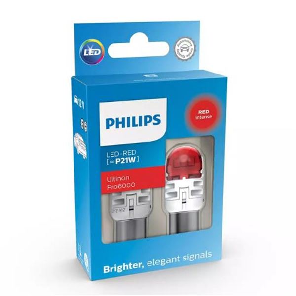 Lâmpada LED vermelha [˜P21W] Philips Ultinon Pro6000 2 pcs 12 V