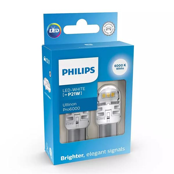 Lâmpada LED branca [˜P21W] Philips Ultinon Pro6000 2 pcs 12 V
