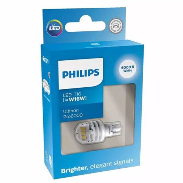 Lâmpada LED T16 [˜W16W] Philips Ultinon Pro6000 1 unidade 12 V