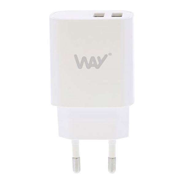 Carregador de automóvel Way 2 tomadas usb + cabo 3 em 1