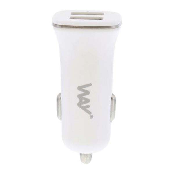 Carregador de automóvel Way 2 tomadas usb + cabo 3 em 1