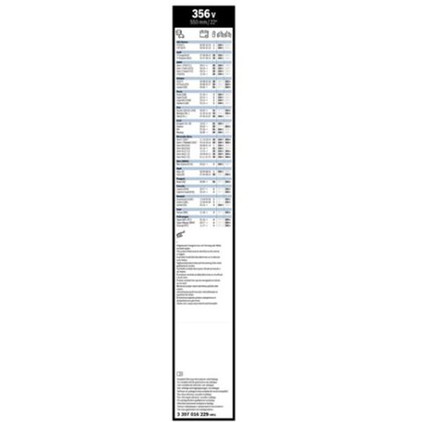 Escova do limpa para-brisas Bosch plana 356v