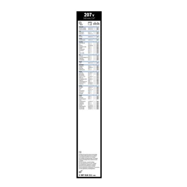 Escova do limpa para-brisas Bosch clearview 207v 340mm
