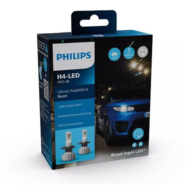 Philips Ultinon Pro6000 Boost H4 Car LED Bulb 2 pcs 18W 12V