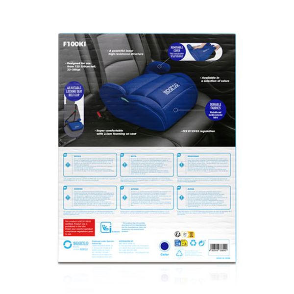 Sparco F100KI reforço para automóvel de criança 125 a 150 cm azul