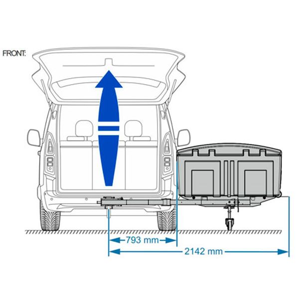 Towcar TowBox Camper Camper V3 Urban ball cage preto