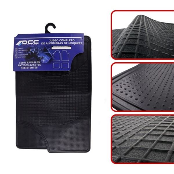 Conjunto de tapetes para automóvel OCC em borracha preta