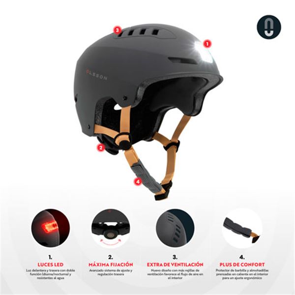 Olsson urban light led scooter helmet anthracite M/L