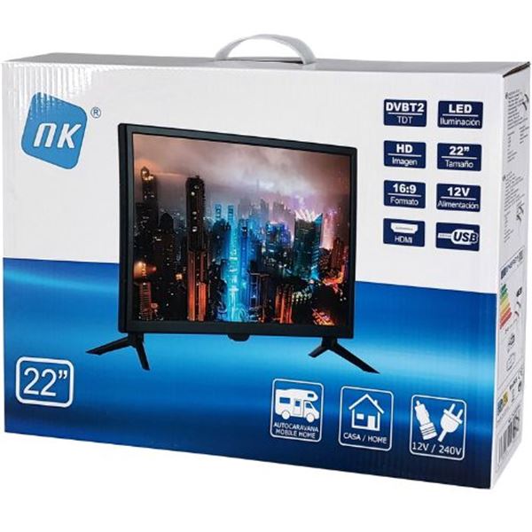 TV LED de 22" com tomada 12V / 240V