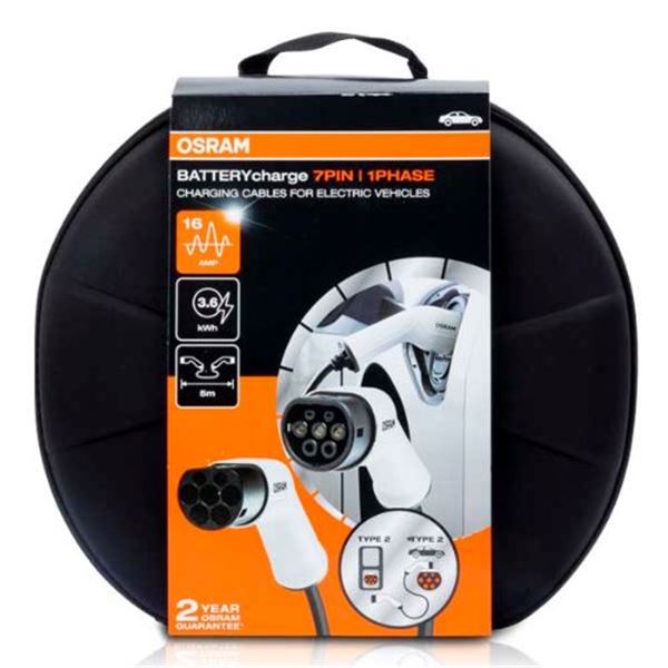 Cabo de carregamento ev Osram 1 fase 16 amperes