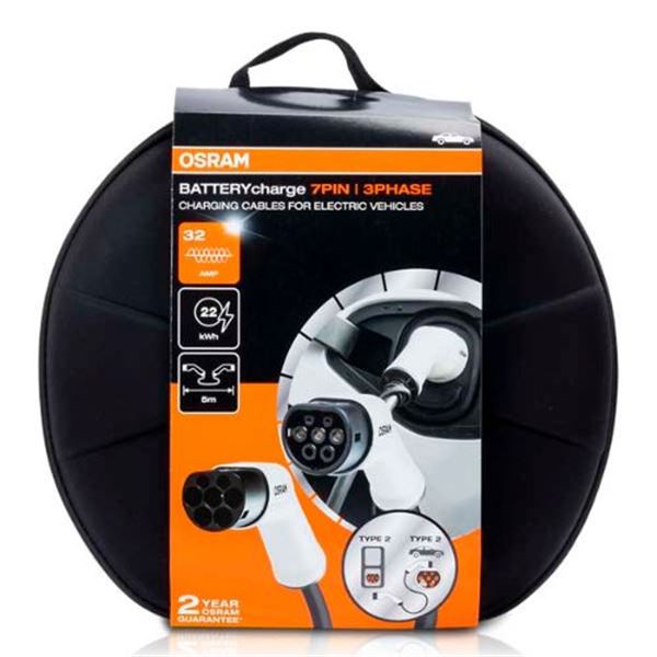 Cabo de carregamento ev Osram 3 fases 32 amperes
