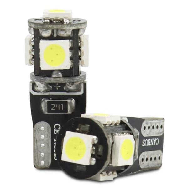 Lâmpada de presença T10 5 led branco canbus 2 pcs