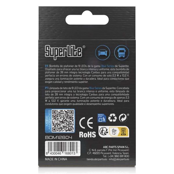 C5W lâmpada led 9 branco led 39 mm 2 pcs
