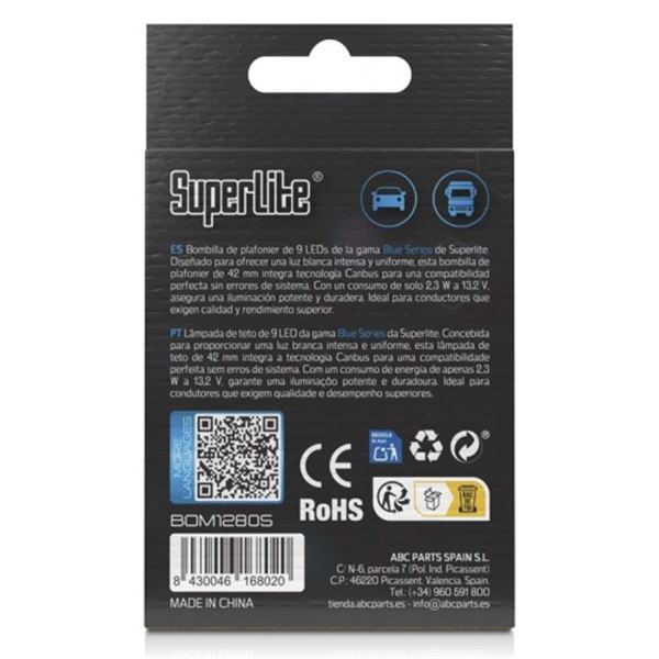Lâmpada LED C5W 9 branco 42 mm 2 pcs