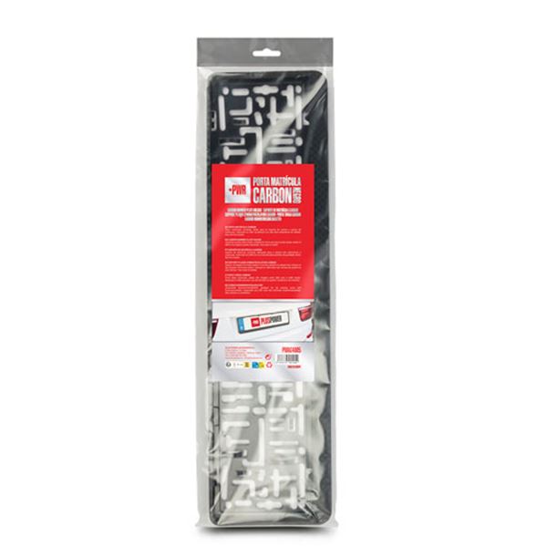 Suporte da matrícula cromado preto Plus Power