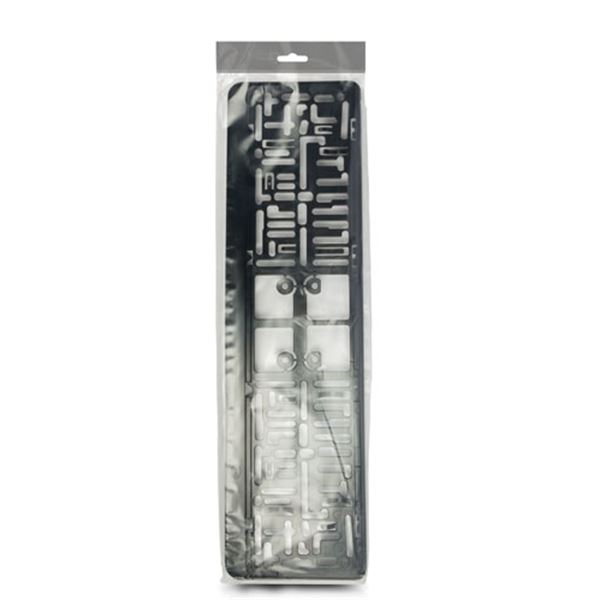 Suporte da matrícula cromado preto Plus Power