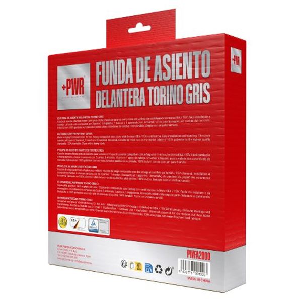 Cobertura para um banco de automóvel Torino cinzento