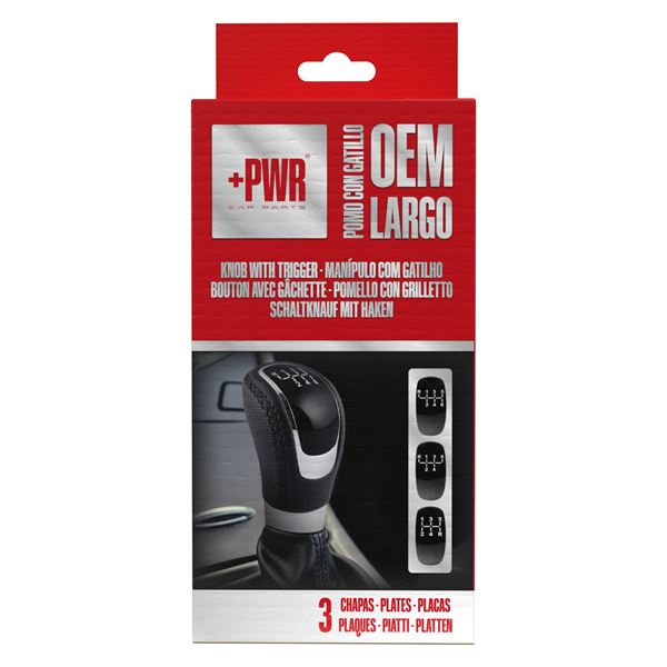Botão da caixa de velocidades longo em pele OEM