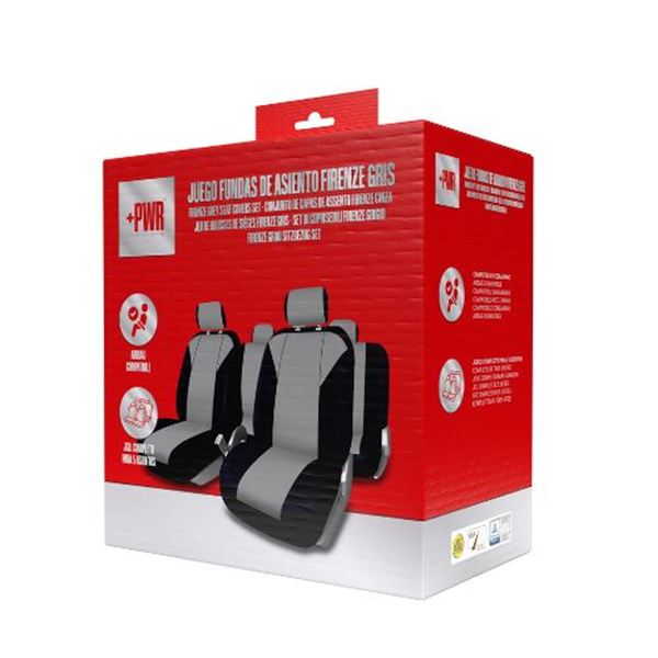 Conjunto de capas para cadeiras auto Firenze Plus Power em cinzento