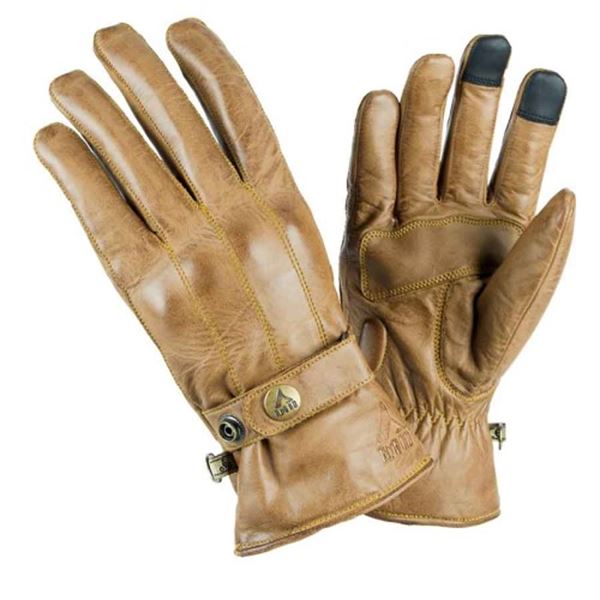 Luvas de motociclista By City elegante senhora mostarda