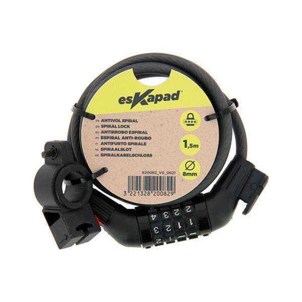 Espiral antirroubo com código 105 cm Eskapad