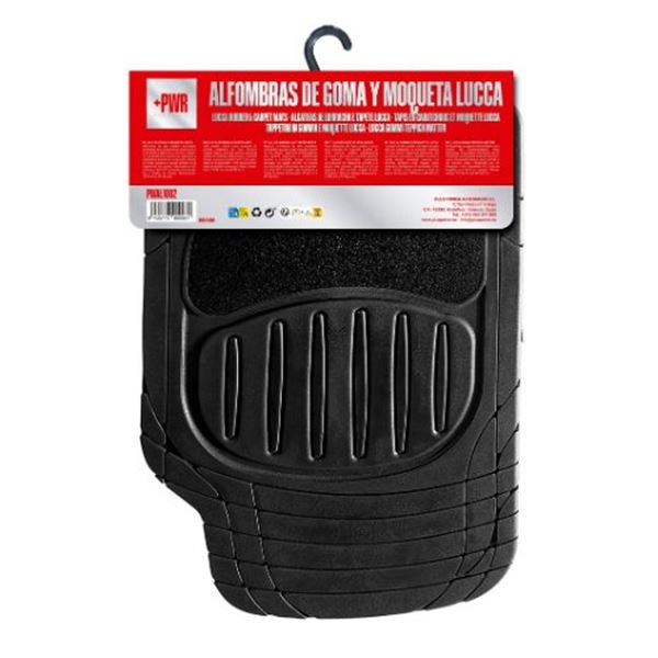 Conjunto de tapetes de borracha Lucca para automóvel e tapetes de alcatifa Lucca