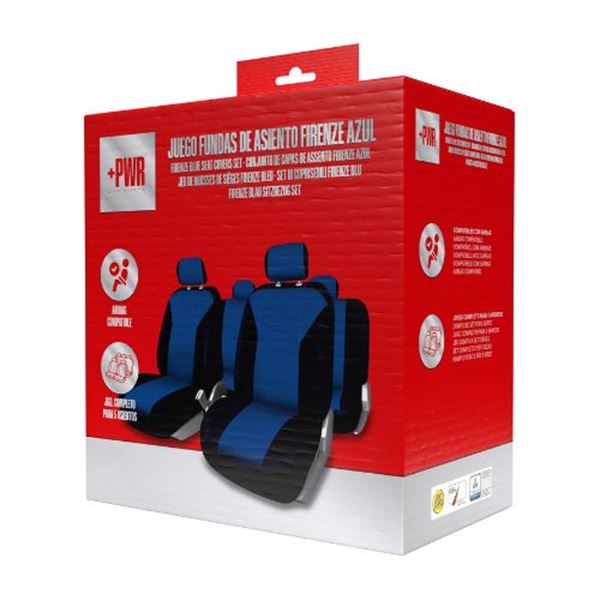 Conjunto completo de capas de assento Firenze azul