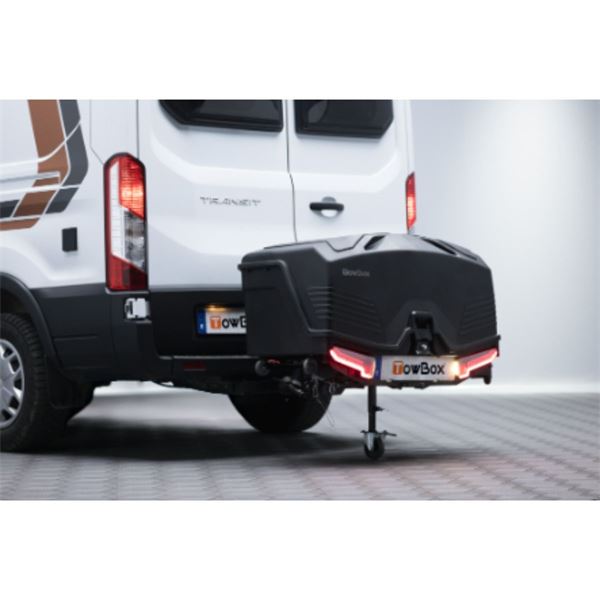 Caixa de reboque longa para autocaravanas cor preta