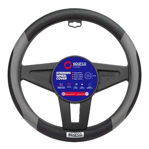 Cobertura do volante Sparco preta e cinzenta