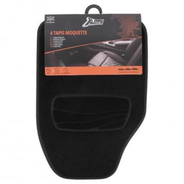 Conjunto de tapetes de carro em alcatifa preta XL COVER 4 pcs.