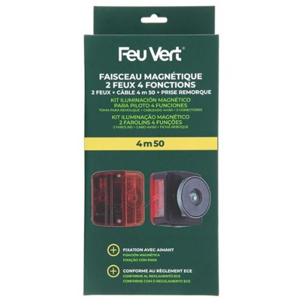 Kit de reboque elétrico 4 em 1 Feu Vert com luzes magnéticas