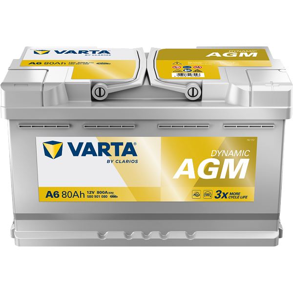 Bateria para automóvel Varta Start Stop agm xev 80ah 800a a6