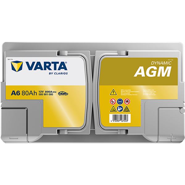 Bateria para automóvel Varta Start Stop agm xev 80ah 800a a6