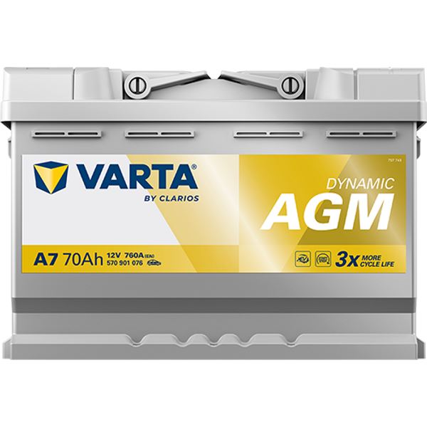 Bateria para automóvel Varta Start Stop agm xev 70ah 760a a7