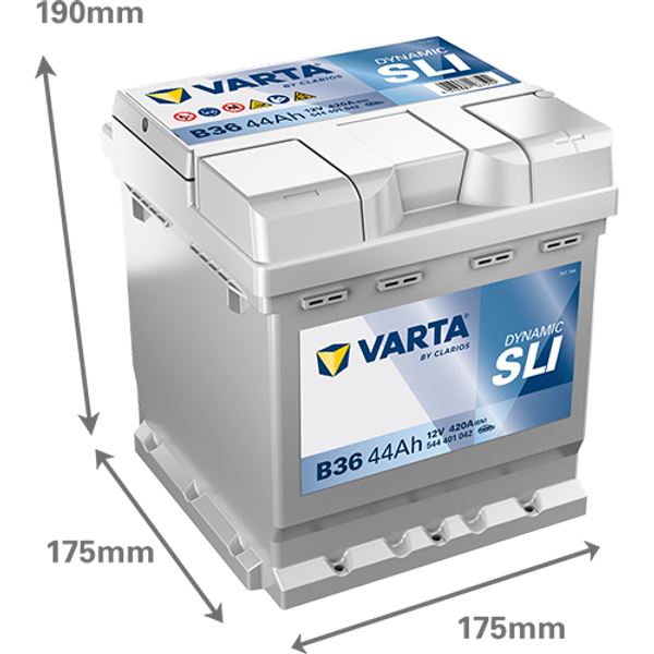 Bateria para automóvel Varta b36 44ah 420a