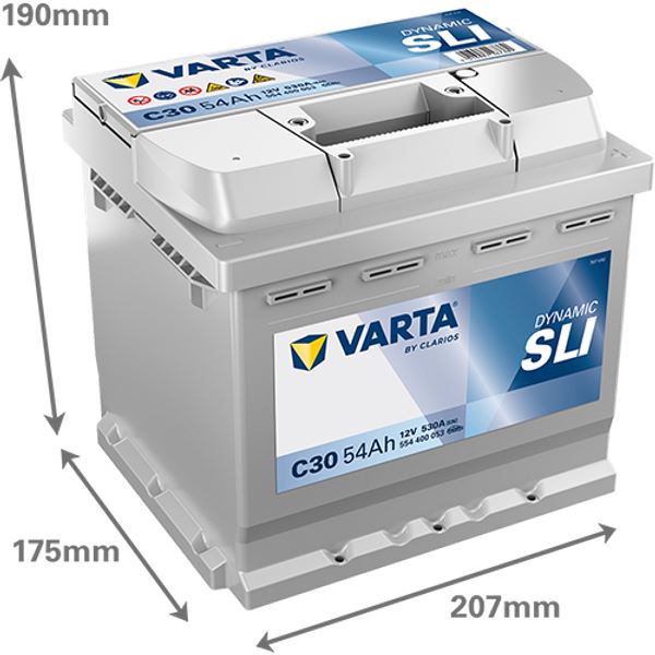 Bateria de automóvel Varta c30 54ah 530a