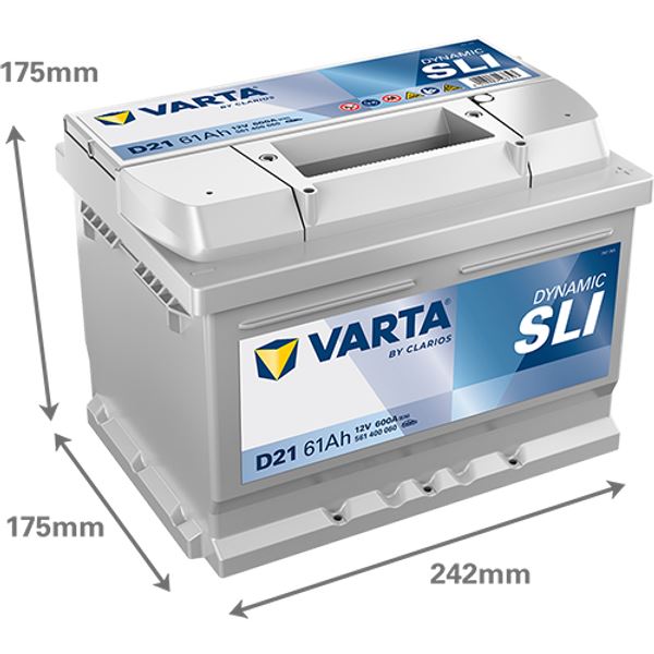 Bateria de automóvel Varta d21 61ah 600a