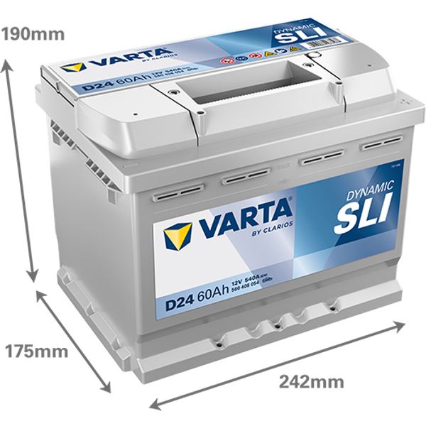 Bateria de automóvel Varta d24 60ah 540a