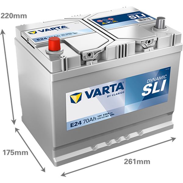 Bateria para automóvel Varta e24 70ah 630a