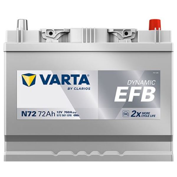 Bateria para automóvel Varta Start Stop efb 72ah 760a n72