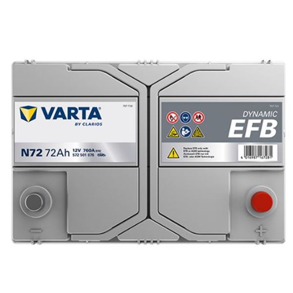 Bateria para automóvel Varta Start Stop efb 72ah 760a n72
