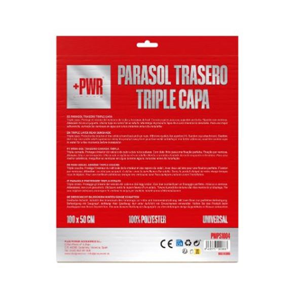 Para sol traseiro de camada tripla +PWR